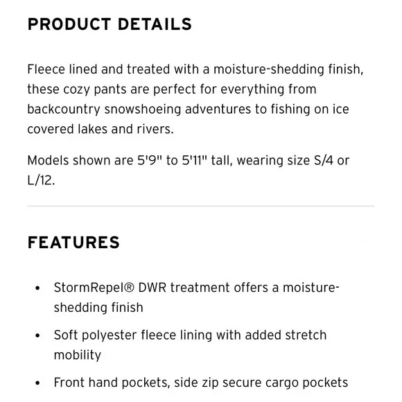 EDDIE BAUER Women Polar Fleece-Lined Straight Leg Pants Size 16 Gray Gorpcore - Picture 12 of 12